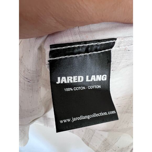 Jared Lang XL White Gray Plaid Button Up Shirt with Multicolor Flecks - Picture 3 of 6